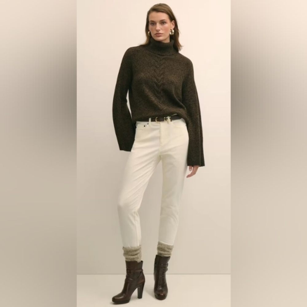 NWT's Brooks Brothers Women's Brown Turtleneck Merino Wool Blend Sweater Xsmall